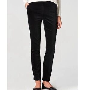 J. Jill Velveteen Slim Leg Velvet Ankle Pants Black 10